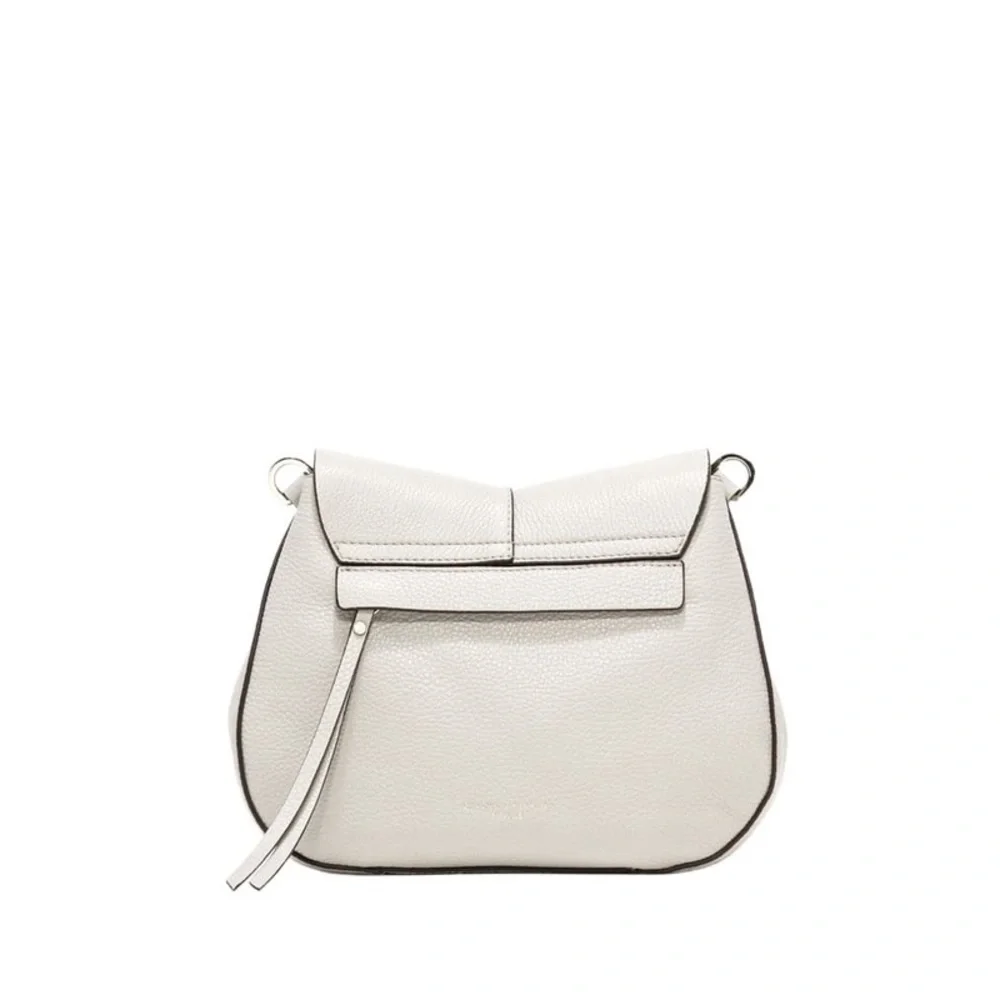 Gianni Chiarini Italian Leather White Saddle Crossbody Bag Suede Lined EUC